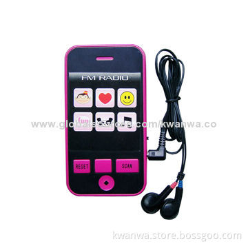 Hot Sale Portable Design Mini FM Radio/Player with Earphones, Comes with Auto-scan, Made of ABS